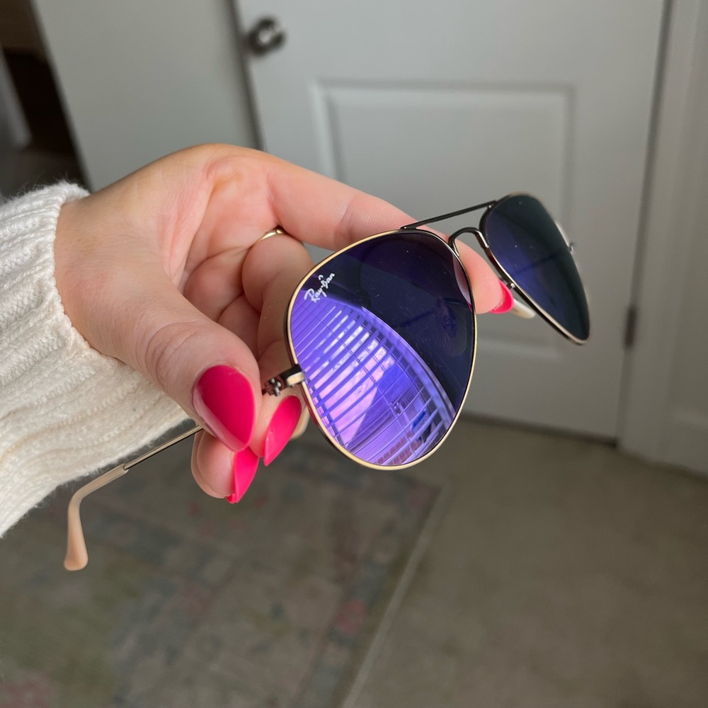 Ray Ban Large Aviators - Purple with Bronze Frame